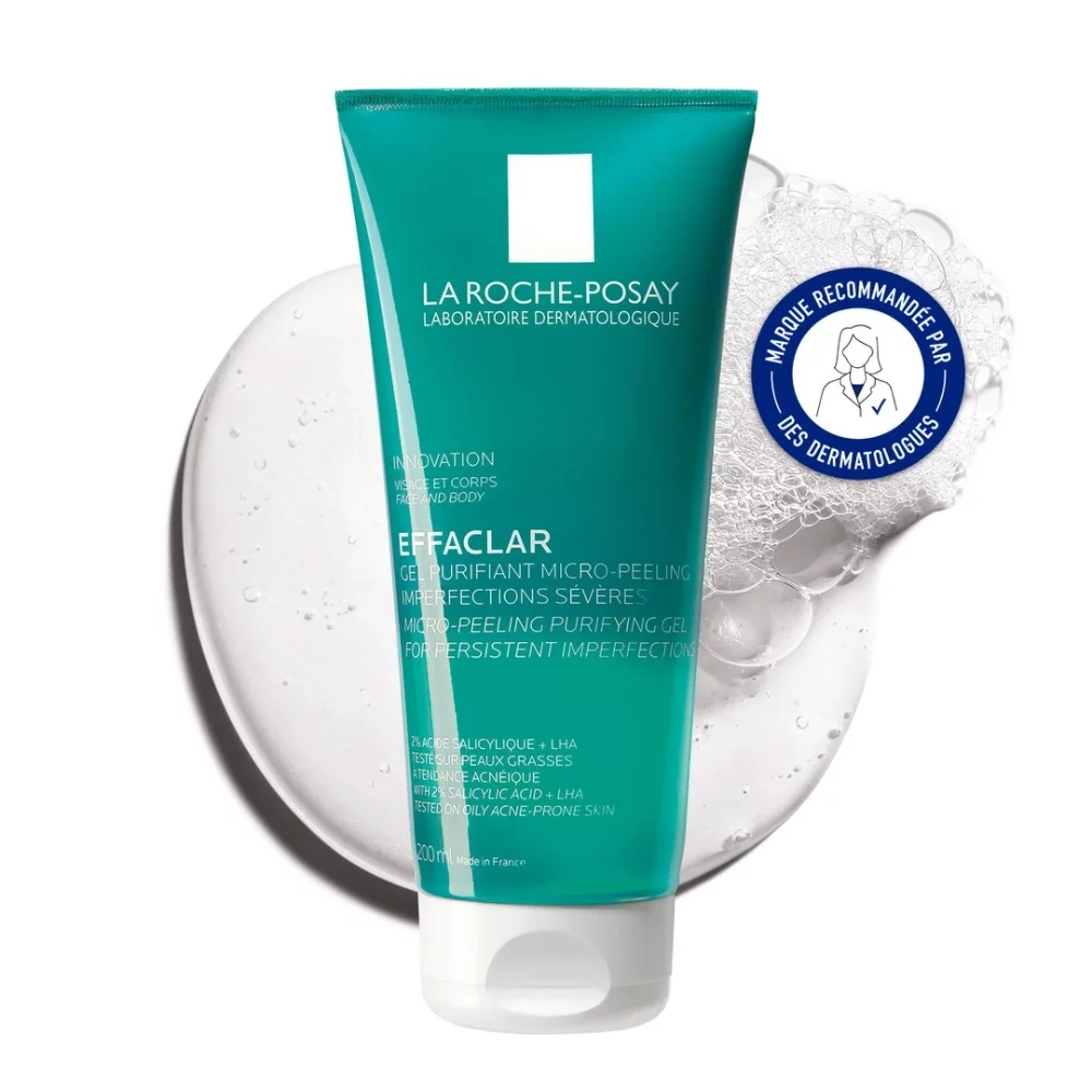 LA ROCHE POSAY EFFACLAR GEL PURIFIANT MICRO-PEELING PEAU GRASSE ACNEIQUE 200ML