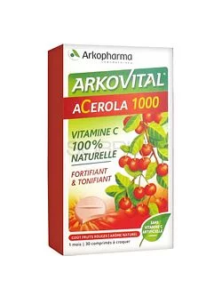 ARKOPHARMA ARKOVITAL ACEROLA 1000 BOITE DE 30 COMPRIMES A CROQUER
