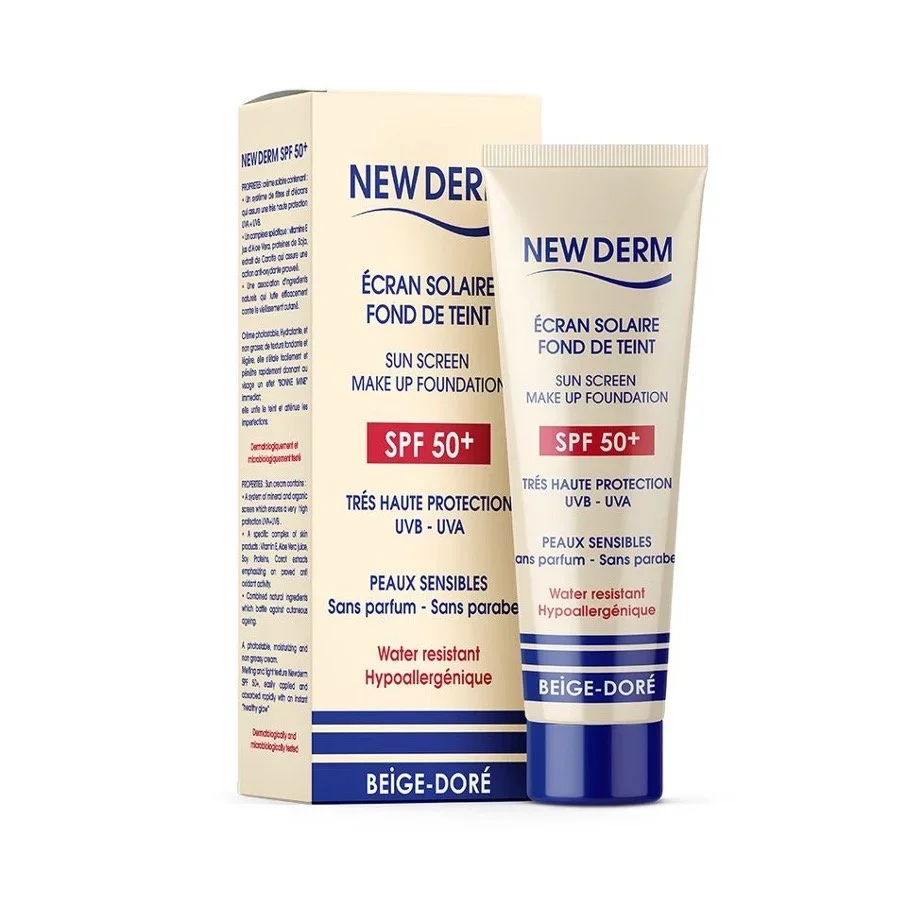 NEW DERM ECRAN SPF50+ FOND DE TEINT BEIGE DORE