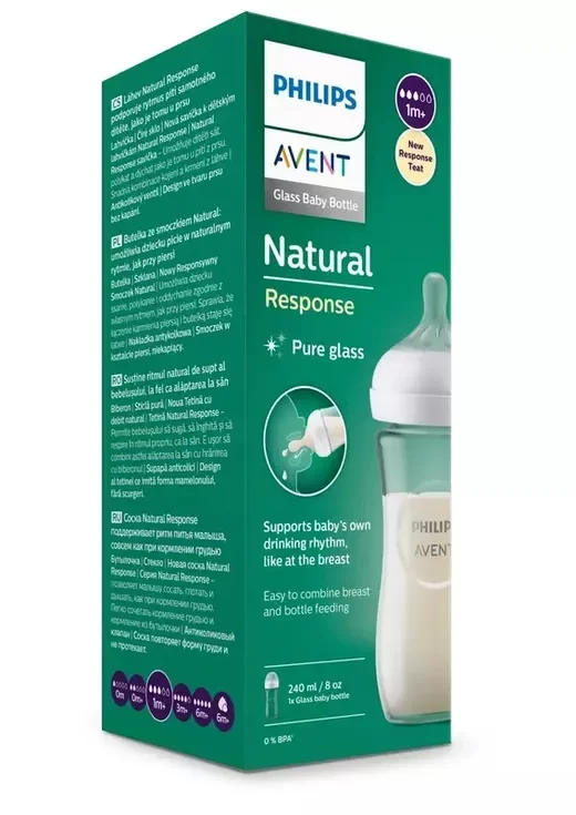 AVENT BIBERON NATURAL EN VERRE RESPONSE 1M+ 240ML REFERENCE SCY933/01