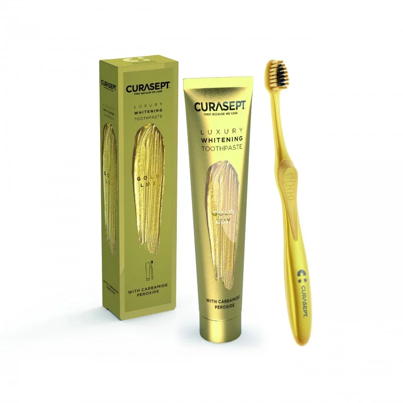 CURASEPT PACK LUXURY GOLD DENTIFRICE 75ML + BROSSE A DENTS