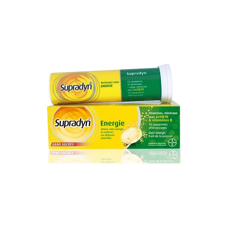 SUPRADYN DOUBLE ACTION ENERGIE SANS SUCRE BOITE DE 10 COMPRIMES EFFERVESCENTS