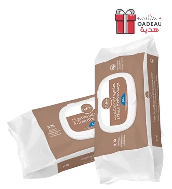 GIFRER PACK LINGETTES NETTOYANTES A L'HUILE D'OLIVE 70*2