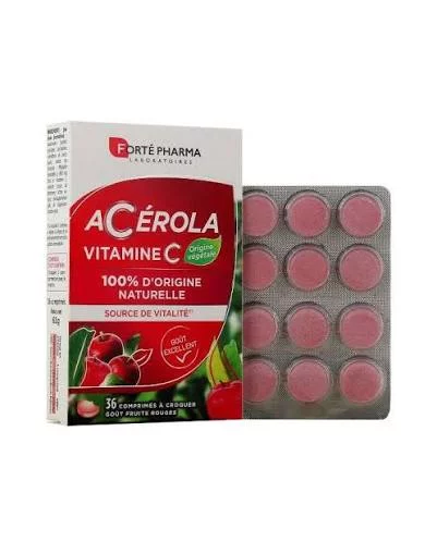 FORTE PHARMA ACEROLA VITAMIN C BOITE DE 36 COMPRIMES A CROQUER