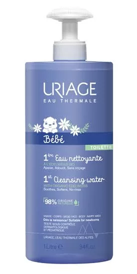 URIAGE BEBE 1ERE EAU NETTOYANTE SANS RINCAGE POMPE 500ML