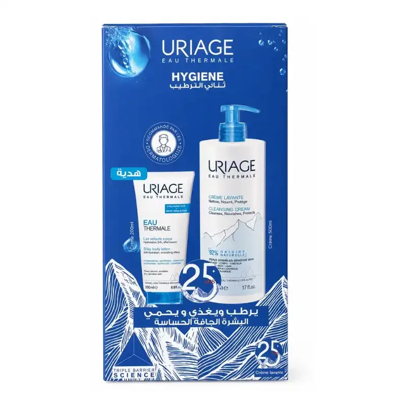 URIAGE COFFRET DUO CREME LAVANTE 500ML + LAIT VELOUTE 200ML OFFERT 