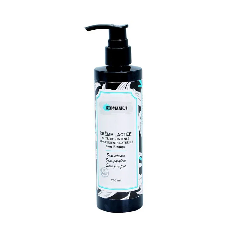 Biomask.s Creme Lactee Nutrition Intense 8 Ingredients Naturels Sans Rincage 200ml
