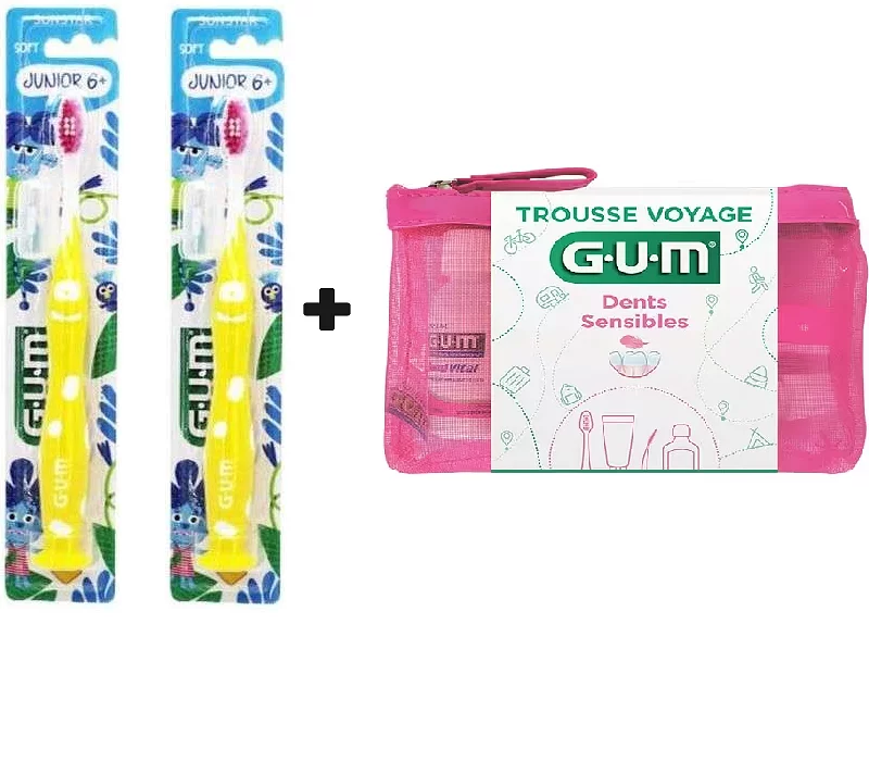 GUM PACK PROMOTION 2 BROSSES A DENTS JUNIOR REFERENCE 902 + TROUSSE