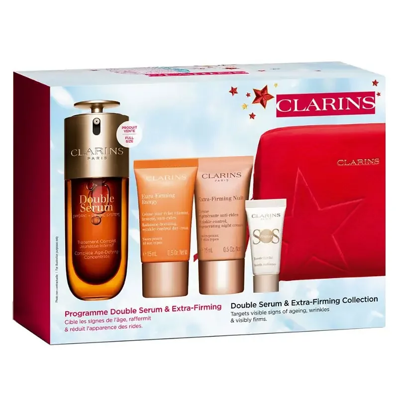 CLARINS COFFRET DOUBLE SERUM 50ML & EXTRA FIRMING PROGRAMME ANTI-AGE 15ML REFERENCE 80079036