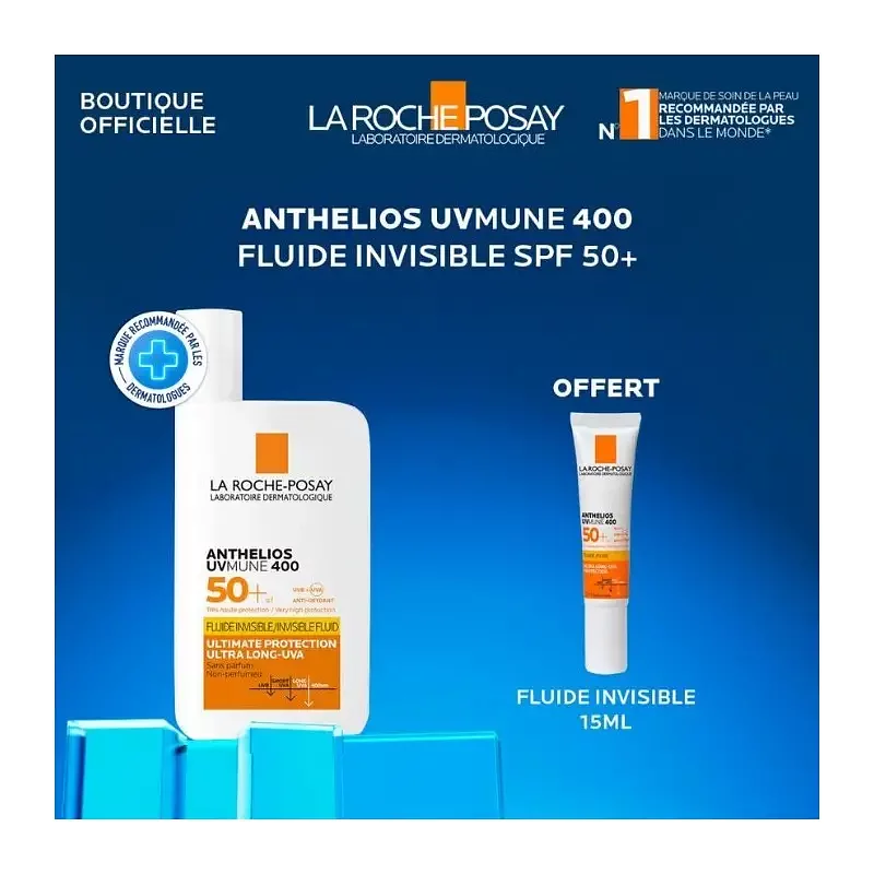 La Roche Posay Pack Anthelios Uvmune 400 Spf50+ Fluide Invisible 50ml + Anthelios Uvmune 400 Spf50+ Fluide Invisible 15ml Offert