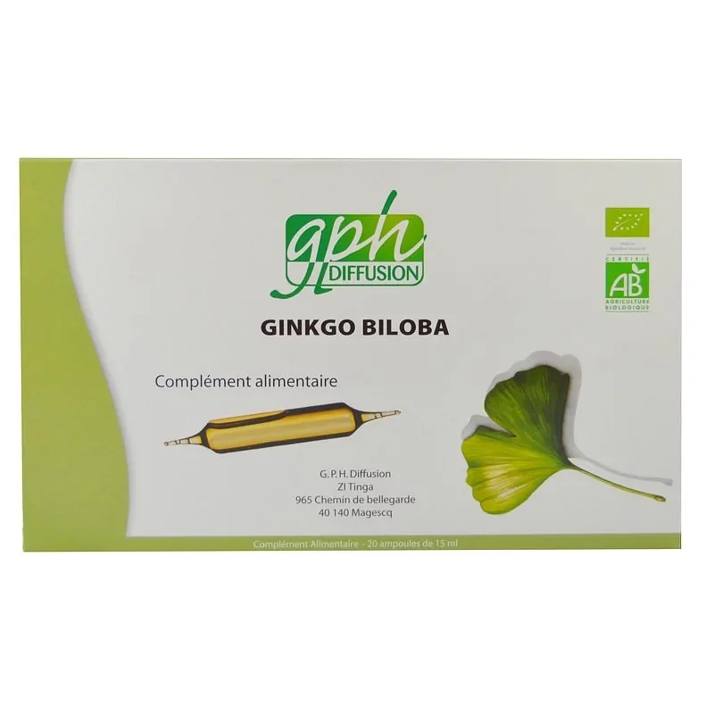 Gph Ginkgo Biloba Boite De 20 Ampoules Buvables