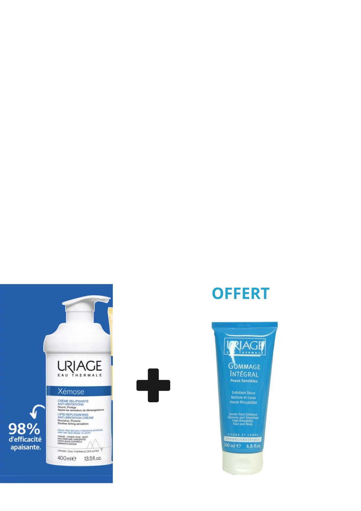 Uriage Pack Xemose Huile 400ml + Gommage Integral 200ml
