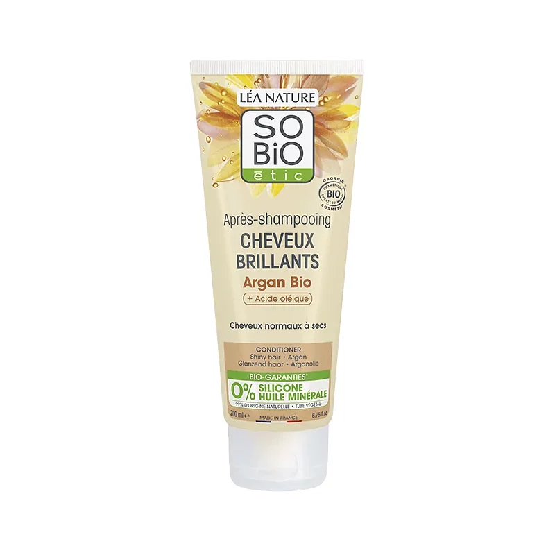 SO'BIO APRES SHAMPOOING CHEVEUX BRILLANT ARGAN 200ML