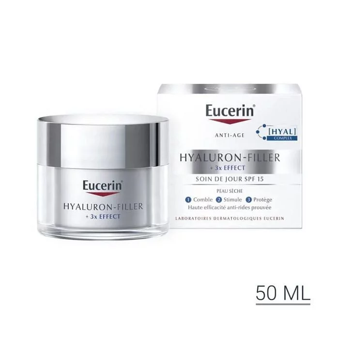 EUCERIN ANTI-AGE HYALURON FILLER +3*EFFECT PEAUX SECHES SOIN DE JOUR SPF15 50ML