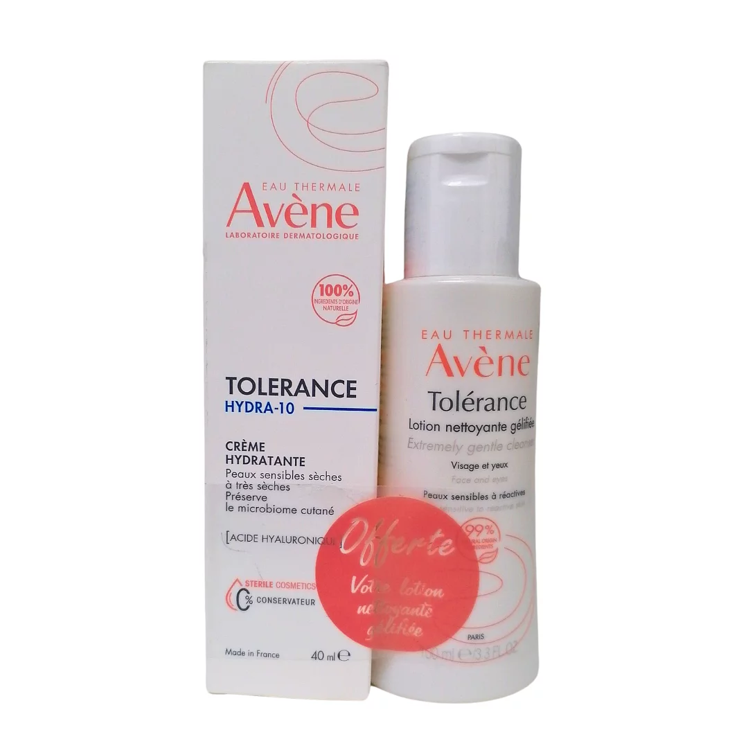 AVENE TOLERANCE HYDRA 10 CREME 40ML + TOLERANCE LOTION NETTOYANTE GELIFIEE 100ML