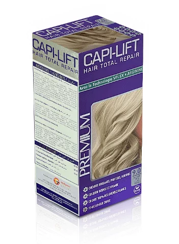 Capi-lift Pack Hair Total Repair 9.0 Blond Tres Clair Froid Creme Colrante 60ml + Creme Revelateur 60ml+ Masque Capillaire Reparateur 10ml