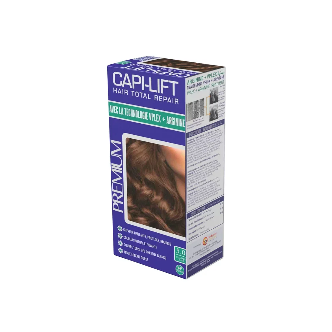 CAPI-LIFT PACK HAIR TOTAL REPAIR 5.0 CHATAIN CLAIR CREME COLRANTE 60ML + CREME REVELATEUR 60ML + MASQUE CAPILLAIRE REPARATEUR 10ML