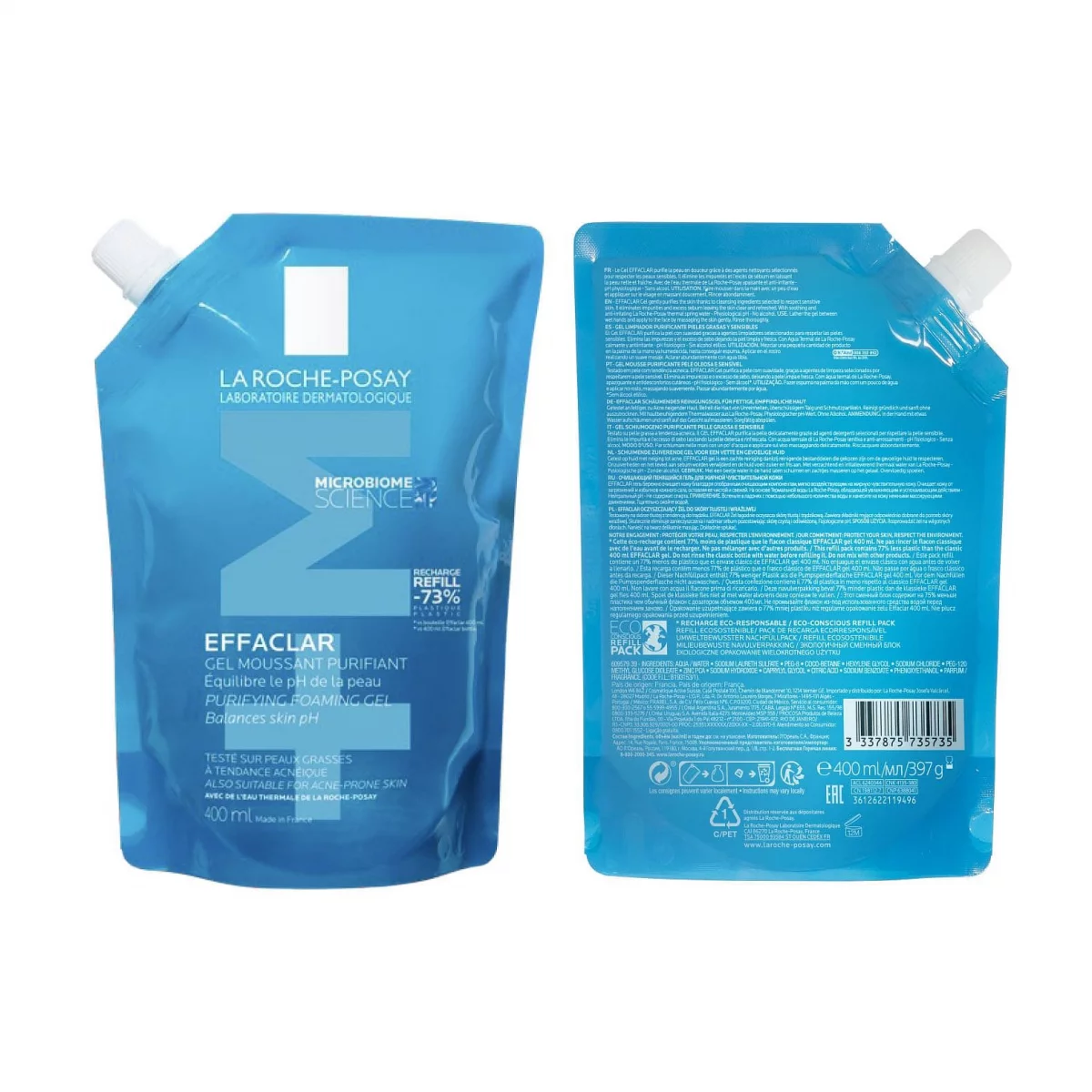 La Roche Posay Effaclar Gel Moussant Recharge Refill 400ml