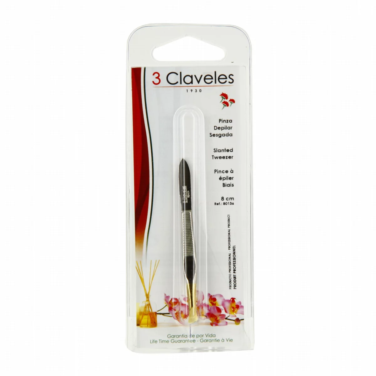 3 CLAVELES PINCE A EPILER BIAIS DORE REFERENCE 80136