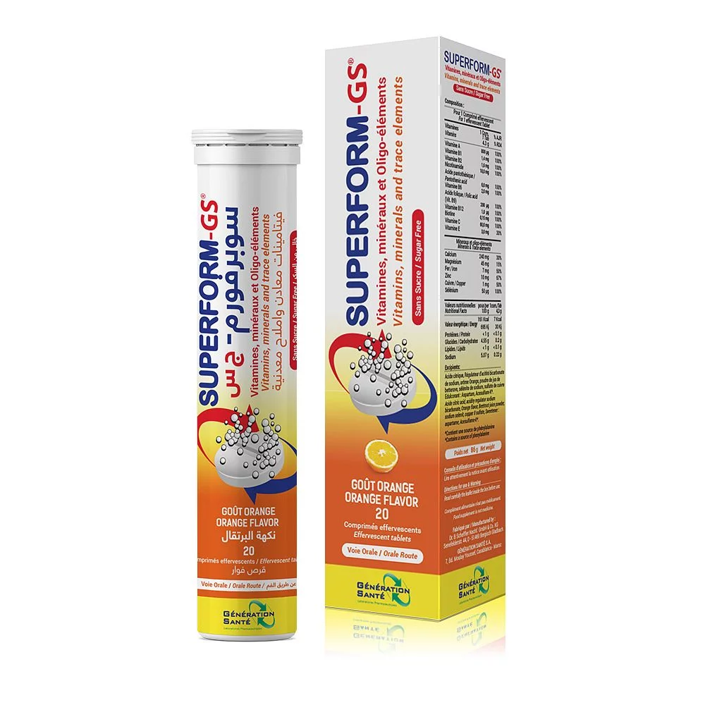Superform-gs Gout Orange Boite De 20 Comprimes Effervescents