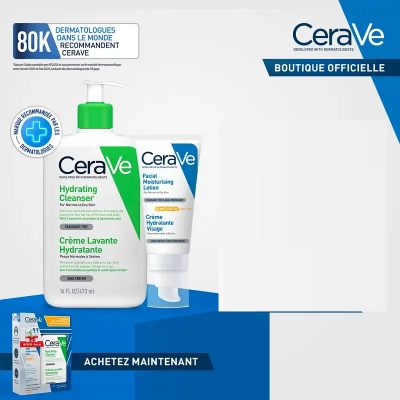 Cerave Pack Creme Lavante Hydratante 473ml + Creme Hydratante Spf50 50ml