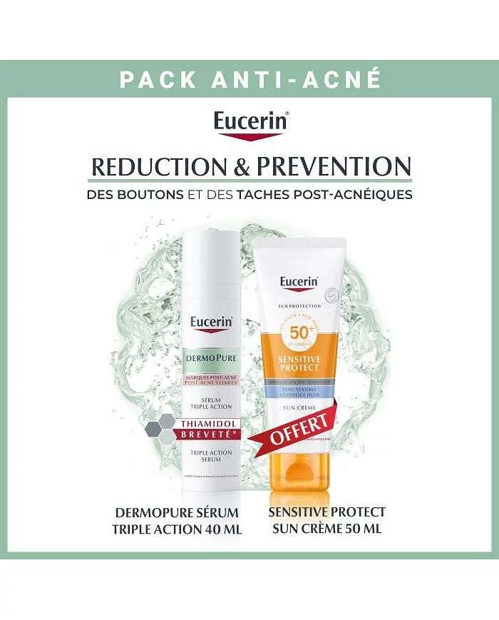 EUCERIN PACK DERMOPURE SERUM TRIPLE ACTION 40ML + SENSITIVE PROTECT 50ML OFFERT