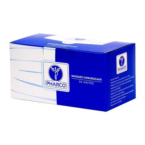 PHARCO MASQUES CHIRURGICAUX NOIR BOITE DE 50