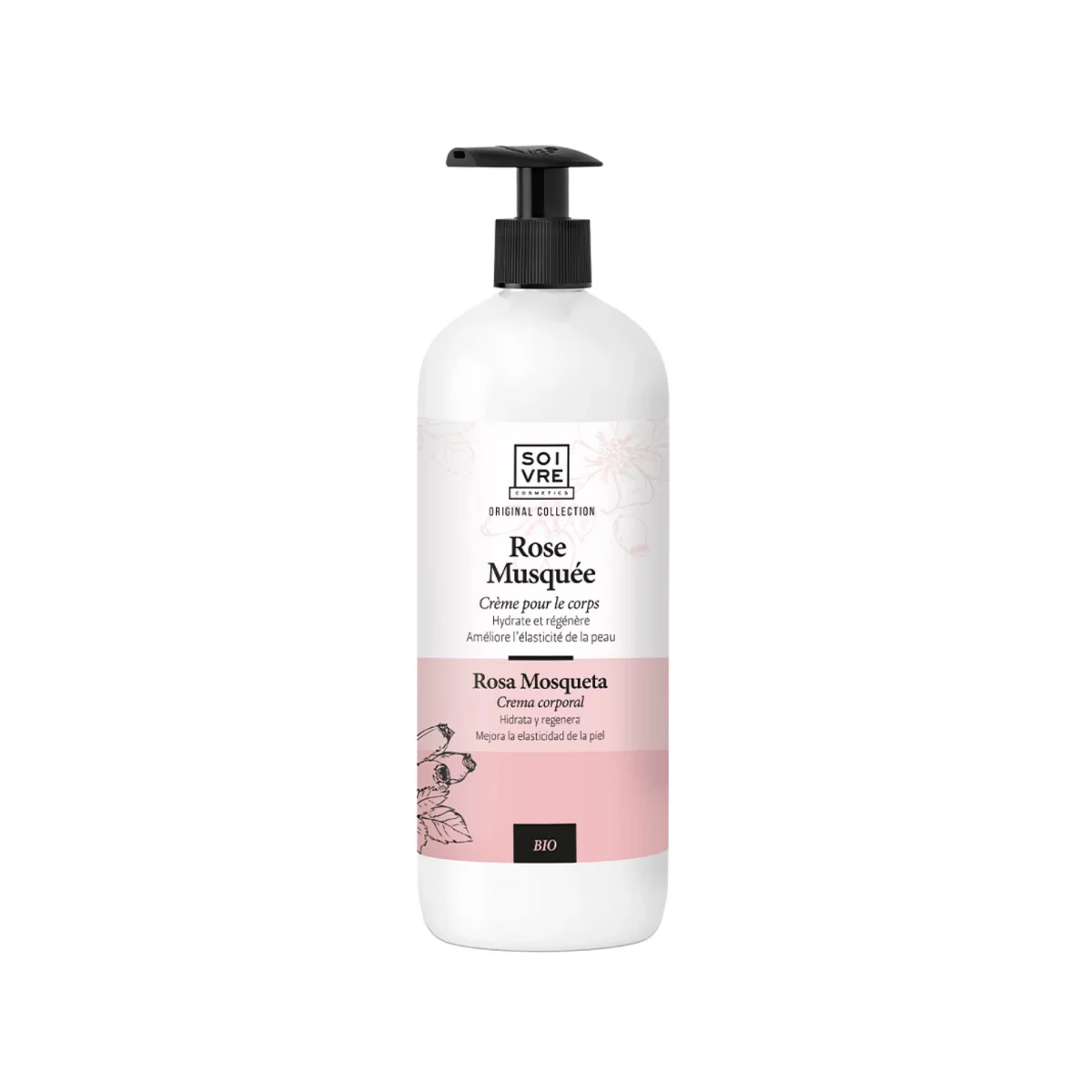 SOIVRE CREME CORPS ROSE MUSQUEE HYDRATANT+ANTI VERGETURES 750ML