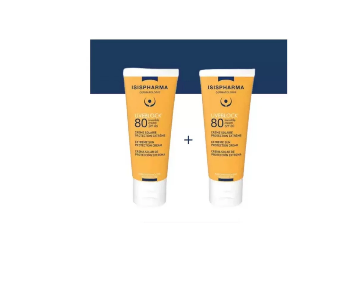 ISISPHARMA PACK UVEBLOCK SPF80 CREME SOLAIRE TEINTEE SPF80 40ML + UVEBLOCK SPF80 CREME SOLAIRE TEINTEE SPF80 40ML OFFERT