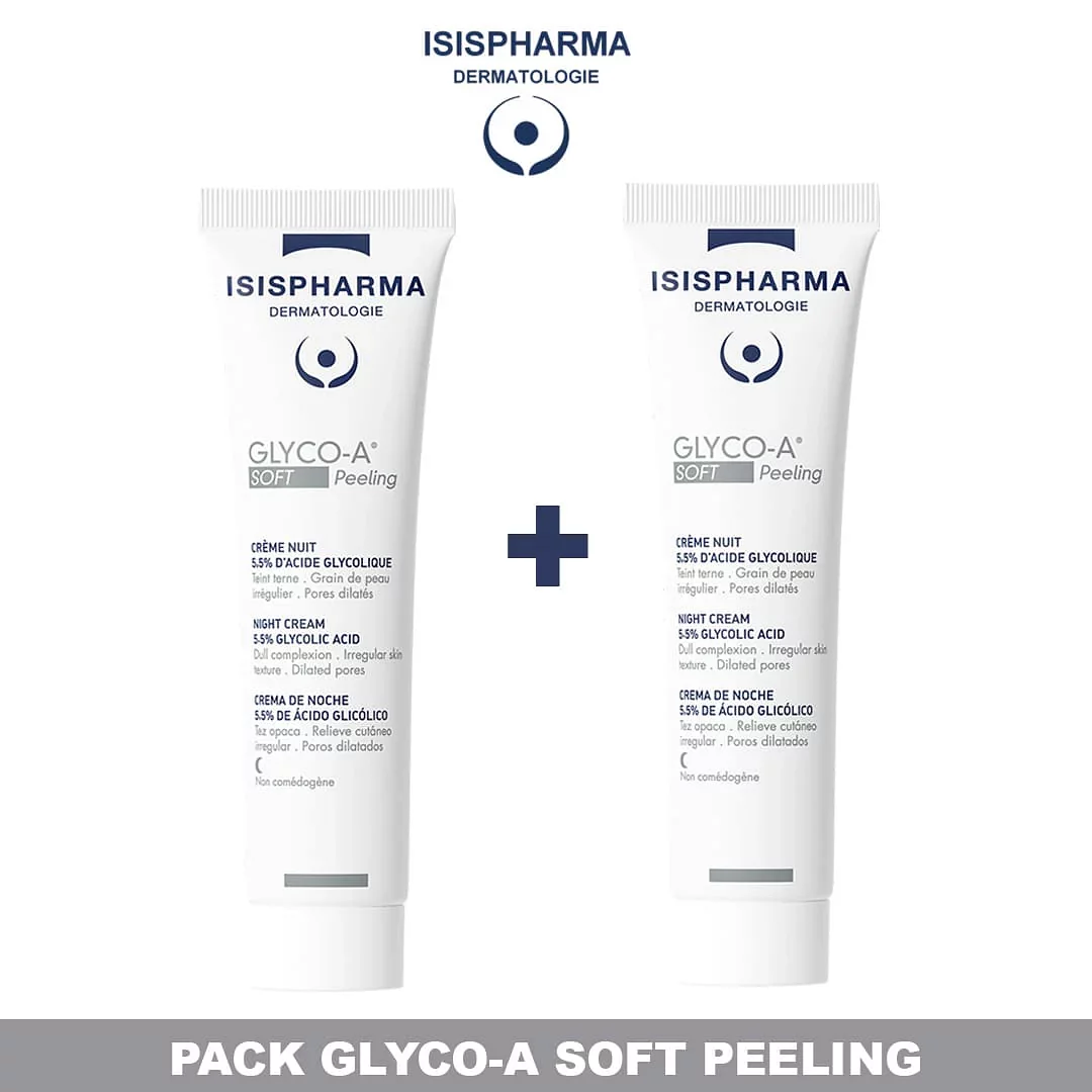 Isispharma Pack Glyco A Soft Peeling Creme Nuit 5.5% Acide Glycolique 30ml + Glyco A Soft Peeling Creme Nuit 5.5% Acide Glycolique 30ml