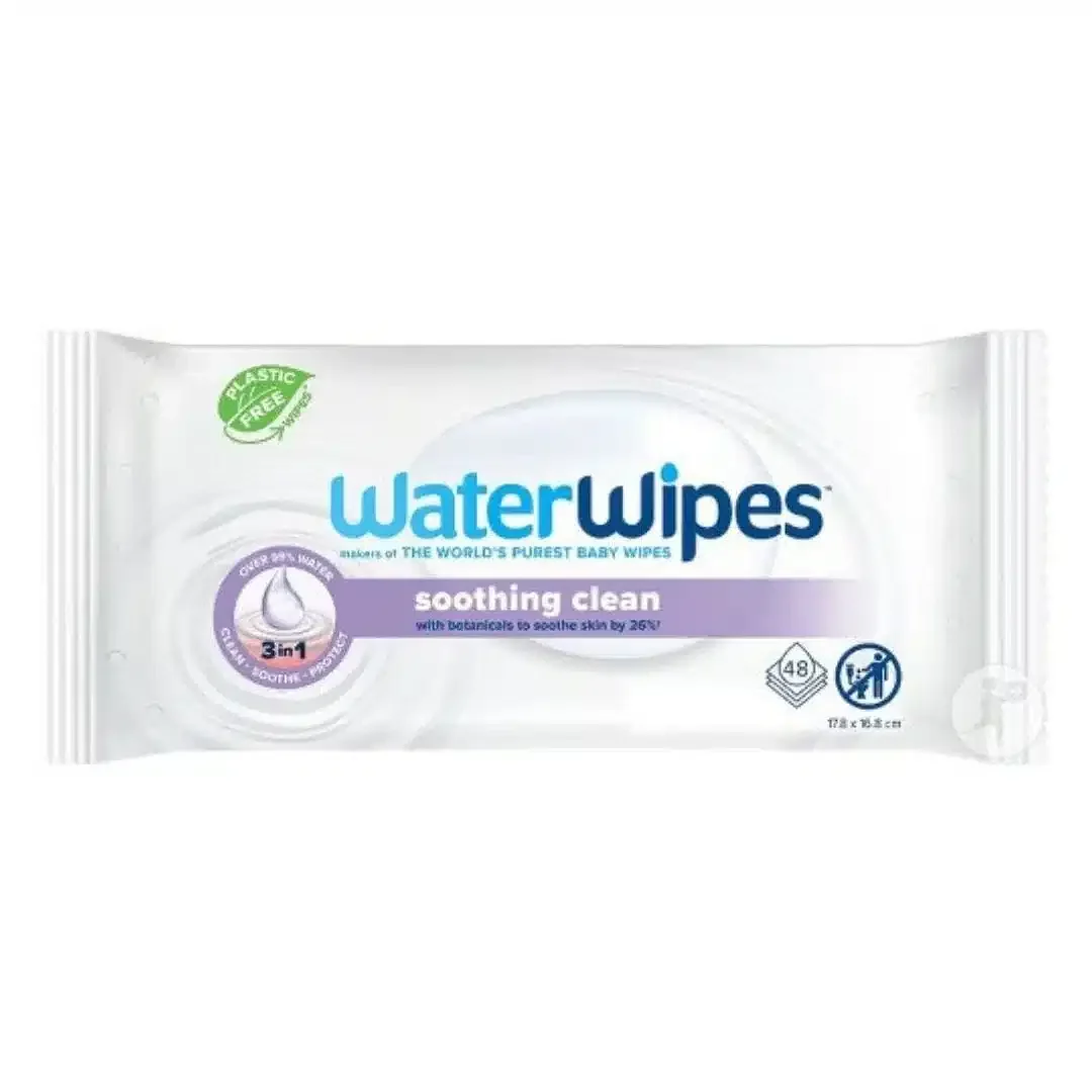 WATERWIPES LINGETTES APAISANTES EXTRAIT DE LAVANDE BOITE DE 48