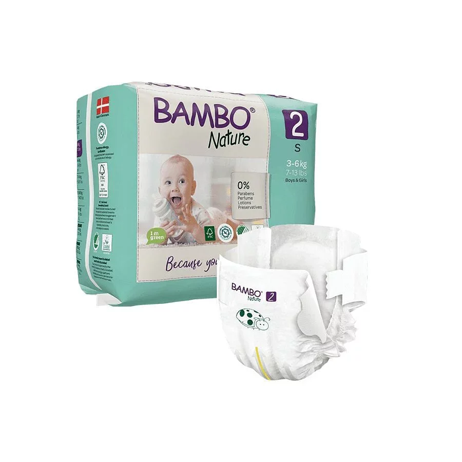 Bambo Nature Couche Bebe Taille 2 3kg-6kg Boite De 30