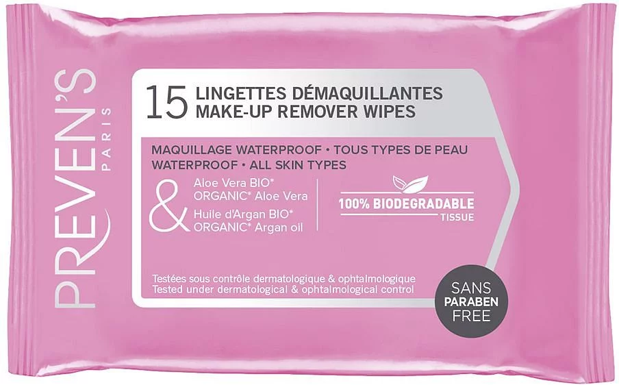 Prevens Pack Duo Lingettes Demaquillantes Boite De 15*2