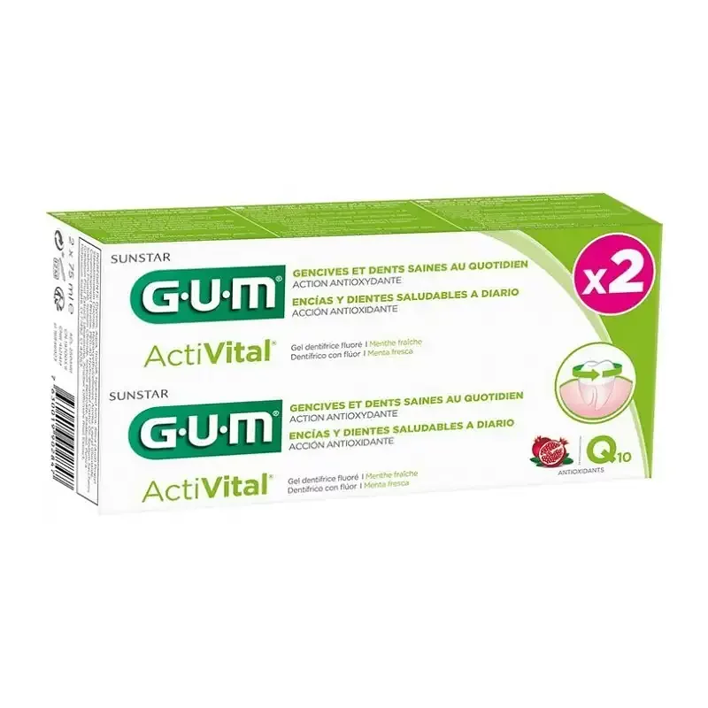 GUM ACTIVITAL PACK DUO DENTIFRICE 75ML*2