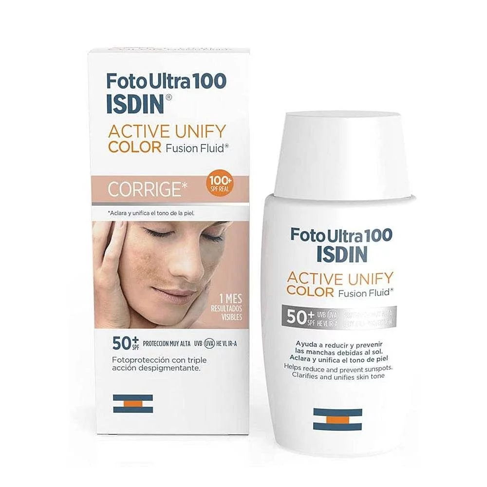 ISDIN FOTO ULTRA 100 ACTIVE UNIFY FUSION FLUID COLOR CORRIGE TEINTE SPF50 50ML