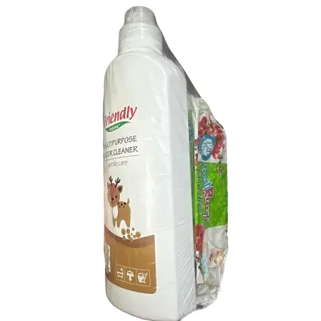 FRIENDLY ORGANIC MULTI PURPOSE FLOOR CLEANER 1L + LINGETTES FRESH RUNNY BOITE DE 120 OFFERT