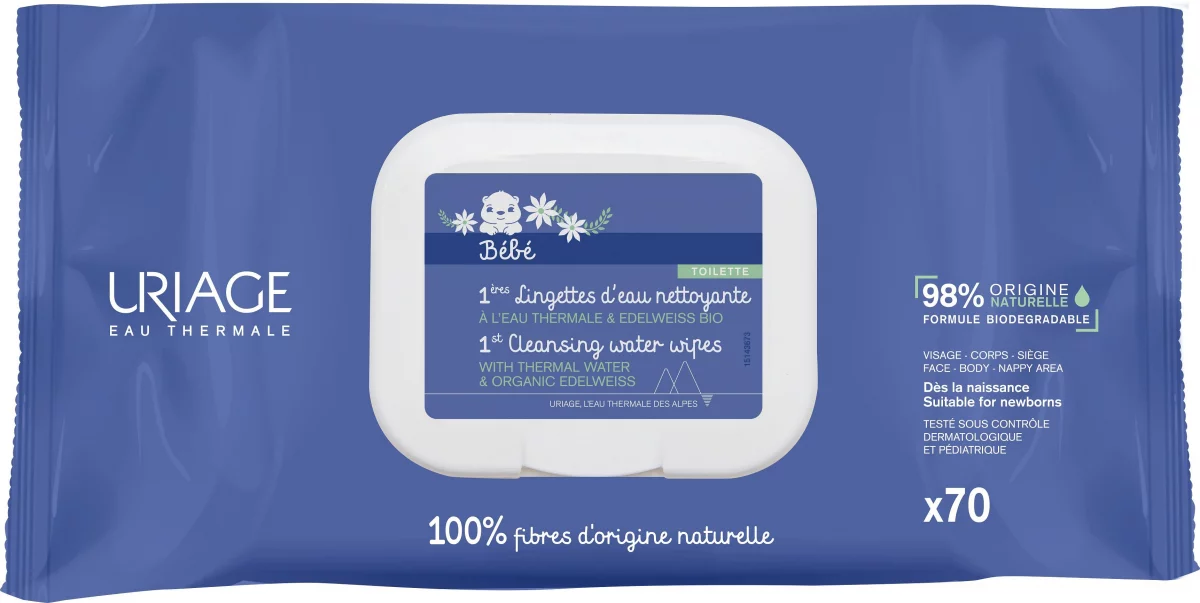 Uriage Bebe 1ere Lingettes Nettoyantes B70