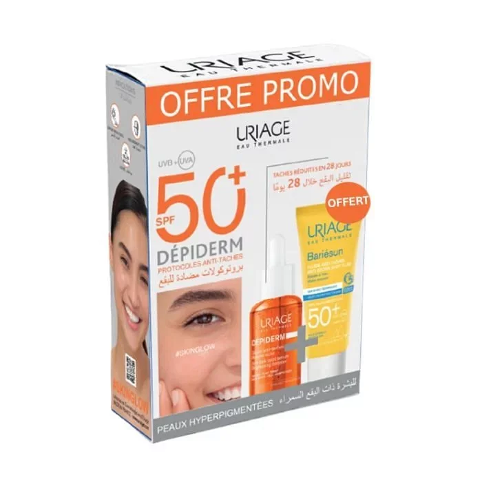 URIAGE PACK DEPIDERM SERUM ANTI-TACHES 30ML + BARIESUN FLUIDE ANTI-TACHE SPF50+ 40ML