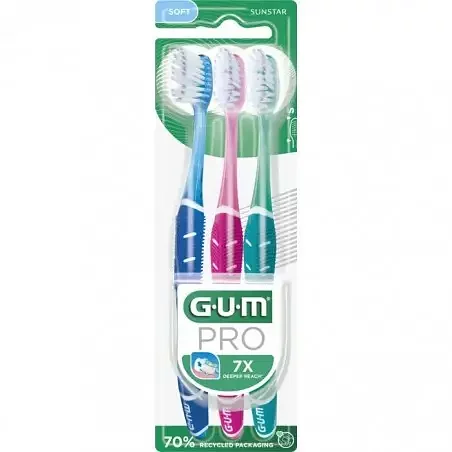 GUM BROSSE A DENTS TECHNIQUE PRO MEDIUM PACK TRIO REFERENCE 525