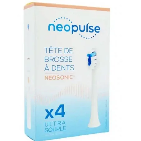 Neosonic Neopulse Tetes De Brosse A Dents Electrique Ultra Souple Blanc Boite De 4