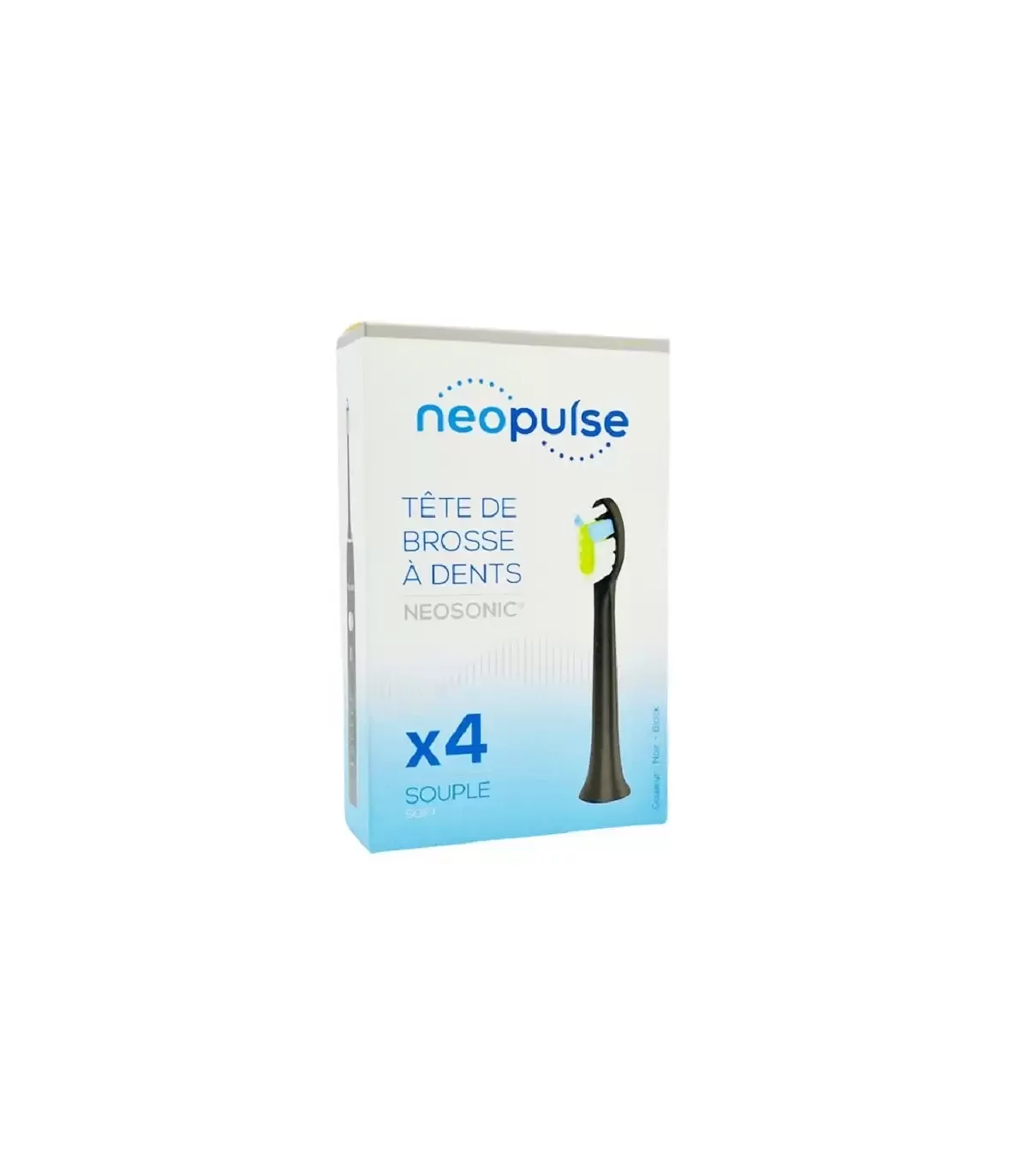 Neosonic Neopulse Tetes De Brosse A Dents Electrique Souple Noir Boite De 4 Reference 012278