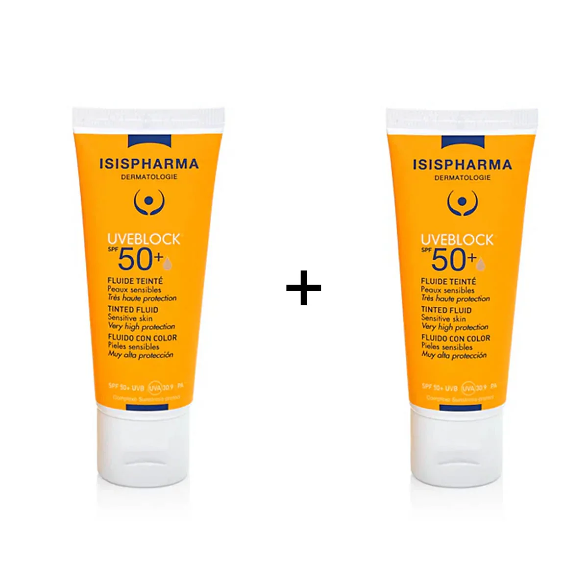 ISISPHARMA PACK UVEBLOCK 50+ LIGHT TINTED FLUID 40ML + UVEBLOCK 50+ LIGHT TINTED FLUID 40ML OFFERT