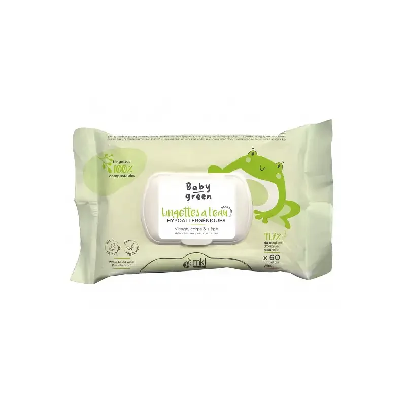 MKL GREEN NATURE BABY GREEN LINGETTES À L'EAU BIO BOITE DE 60 LINGETTES