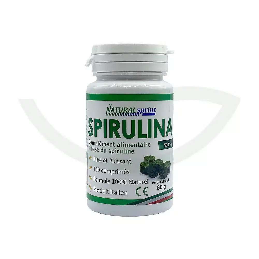 Natural Sprint Spirulina 500mg Boite De 120 Comprimes