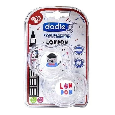 Dodie Sucettes Anatomiques Symetric Soothers +18mois London A90 Boite De 2