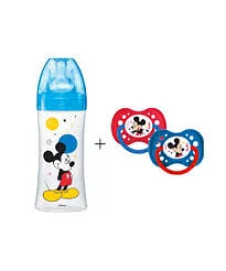 DODIE BIBERON ANTI-COLIQUE MICKEY BLEU +6MOIS 330ML + SUCETTE A65 +18MOIS