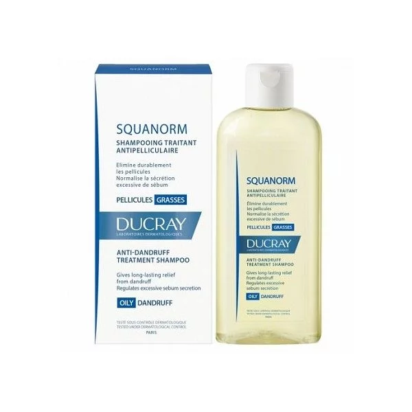 Ducray Squanorm Shampooing Traitant Anti-pelliculaire Pellicules Grasses 200ml