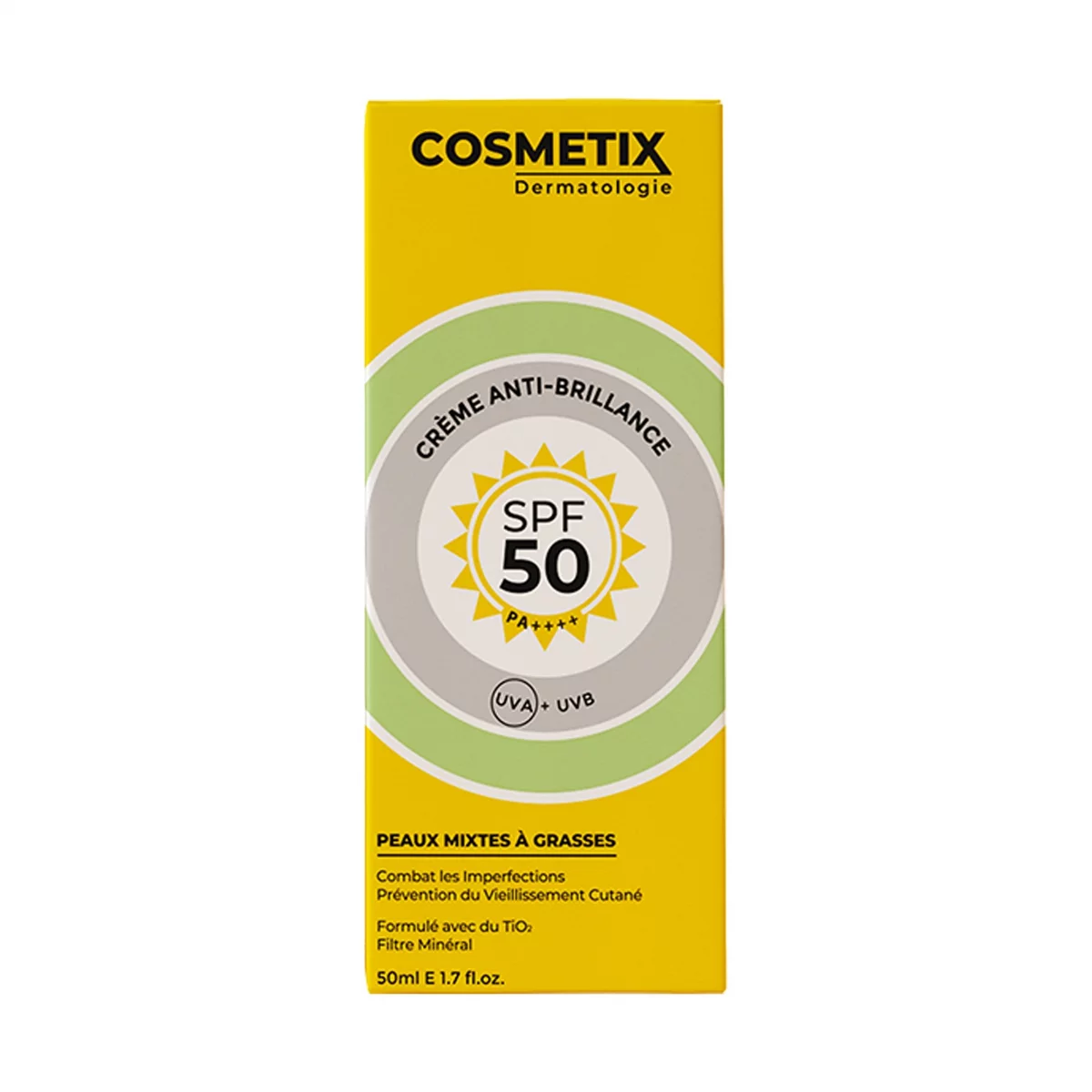 Cosmetix Creme Anti Brillance 2 En 1 Spf50 50ml