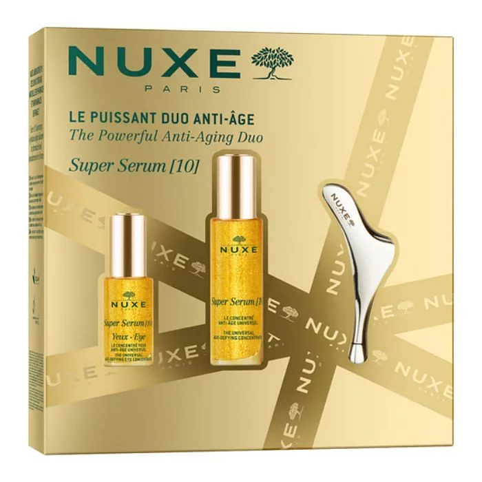 Nuxe Coffret Super Serum 10 Le Puissant Duo Anti-age Super Serum Visage + Super Serum Yeux + Outil De Massage Visage