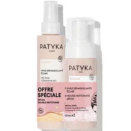 Patyka Clean Coffret Mousse Nettoyante Detox 150ml + Clean Huile Demaquillante Eclair 150ml